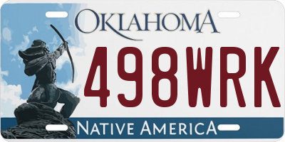 OK license plate 498WRK
