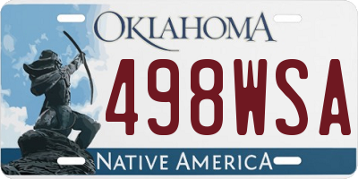 OK license plate 498WSA