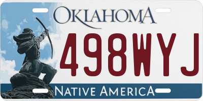 OK license plate 498WYJ