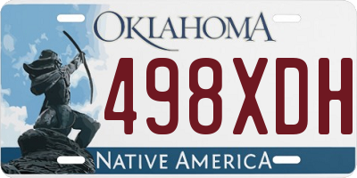 OK license plate 498XDH