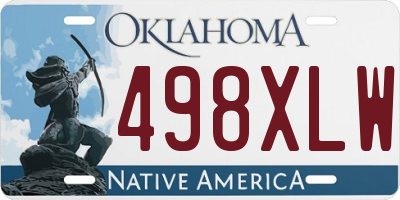 OK license plate 498XLW