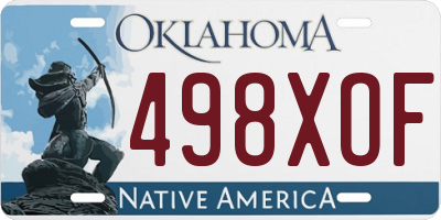 OK license plate 498XOF