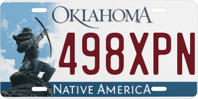 OK license plate 498XPN
