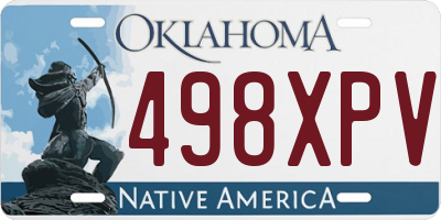 OK license plate 498XPV