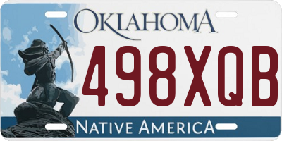 OK license plate 498XQB