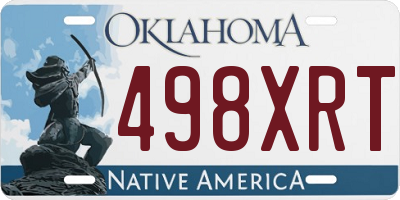 OK license plate 498XRT