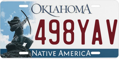 OK license plate 498YAV