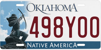 OK license plate 498YOO