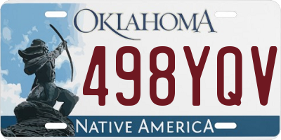 OK license plate 498YQV