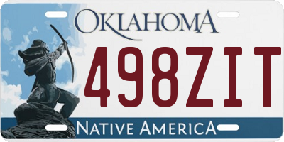 OK license plate 498ZIT
