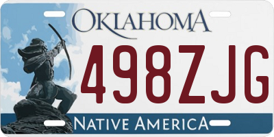 OK license plate 498ZJG