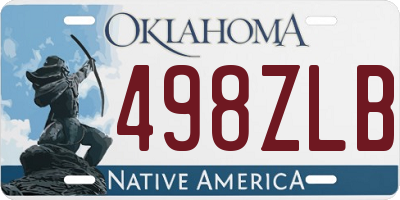 OK license plate 498ZLB