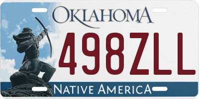 OK license plate 498ZLL