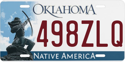OK license plate 498ZLQ