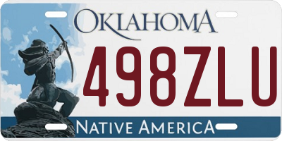 OK license plate 498ZLU