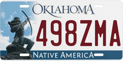 OK license plate 498ZMA