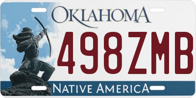 OK license plate 498ZMB