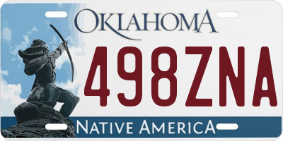 OK license plate 498ZNA