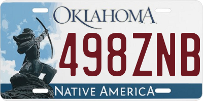OK license plate 498ZNB