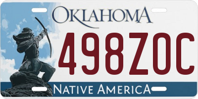 OK license plate 498ZOC