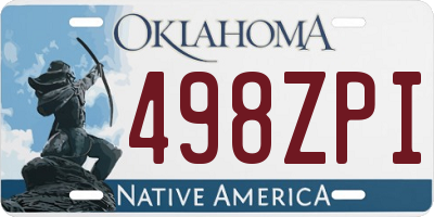 OK license plate 498ZPI