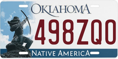 OK license plate 498ZQO