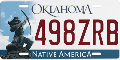 OK license plate 498ZRB