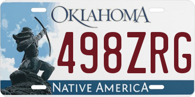 OK license plate 498ZRG