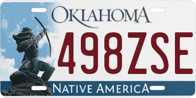 OK license plate 498ZSE