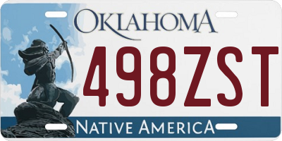 OK license plate 498ZST