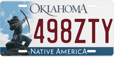 OK license plate 498ZTY