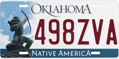 OK license plate 498ZVA