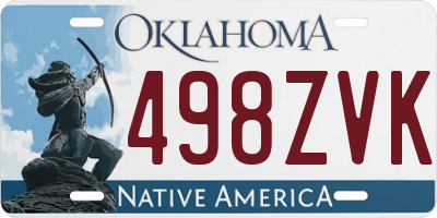 OK license plate 498ZVK