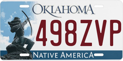 OK license plate 498ZVP