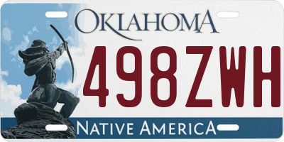 OK license plate 498ZWH