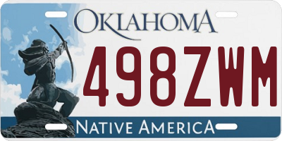 OK license plate 498ZWM