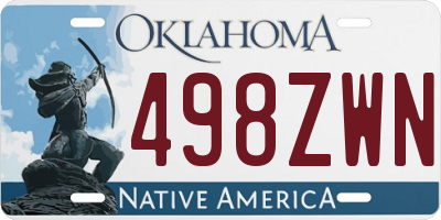 OK license plate 498ZWN