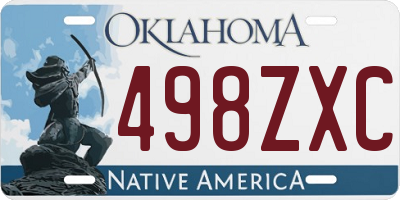 OK license plate 498ZXC