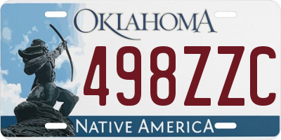 OK license plate 498ZZC