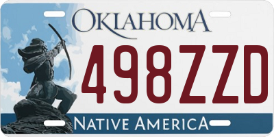 OK license plate 498ZZD