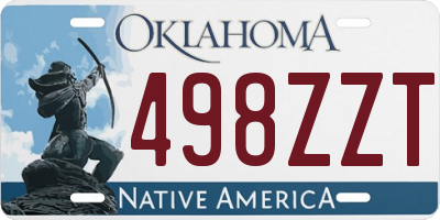 OK license plate 498ZZT