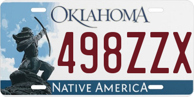 OK license plate 498ZZX