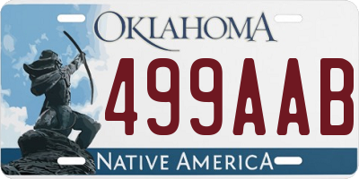 OK license plate 499AAB