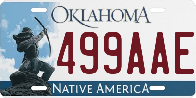 OK license plate 499AAE