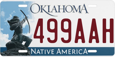 OK license plate 499AAH