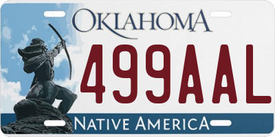 OK license plate 499AAL
