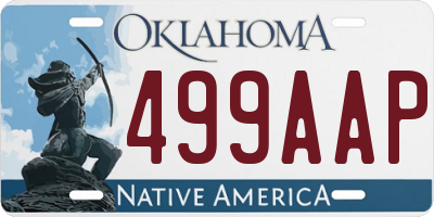 OK license plate 499AAP