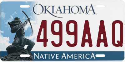 OK license plate 499AAQ