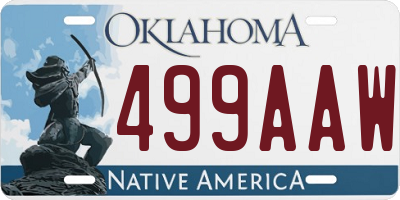 OK license plate 499AAW