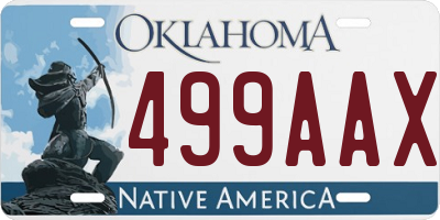 OK license plate 499AAX